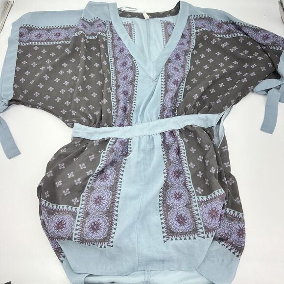 Free People Santa Cruz Light and Dark Blue Tunic Dress Oversized Top Size Small - Picture 1 of 5